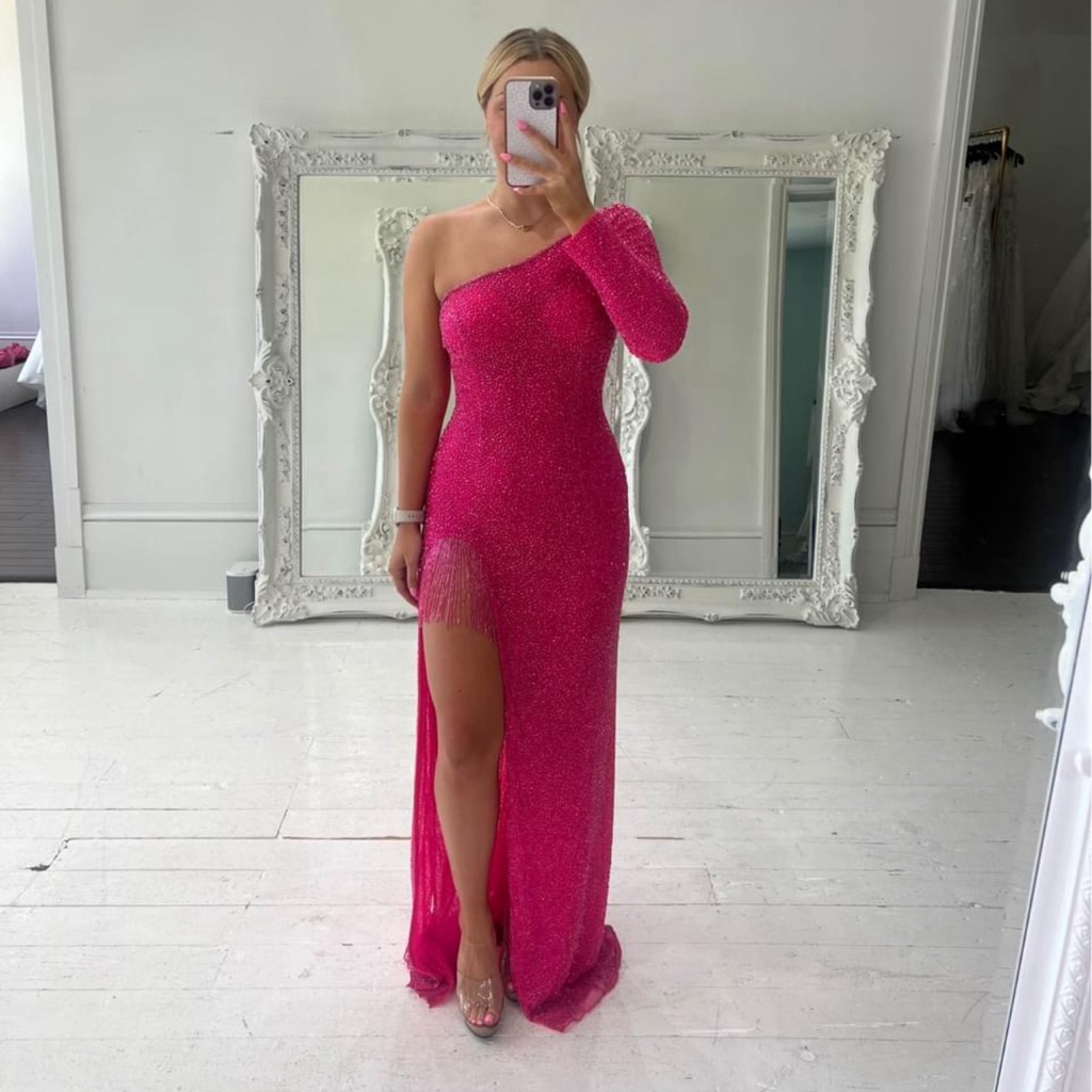 Sherri Hill 54772 Retail Price $698 Worn Twice, Wear On Hem